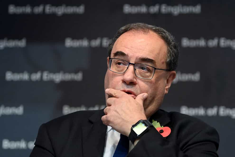 Governor of the Bank of England Andrew Bailey (Toby Melville/PA)