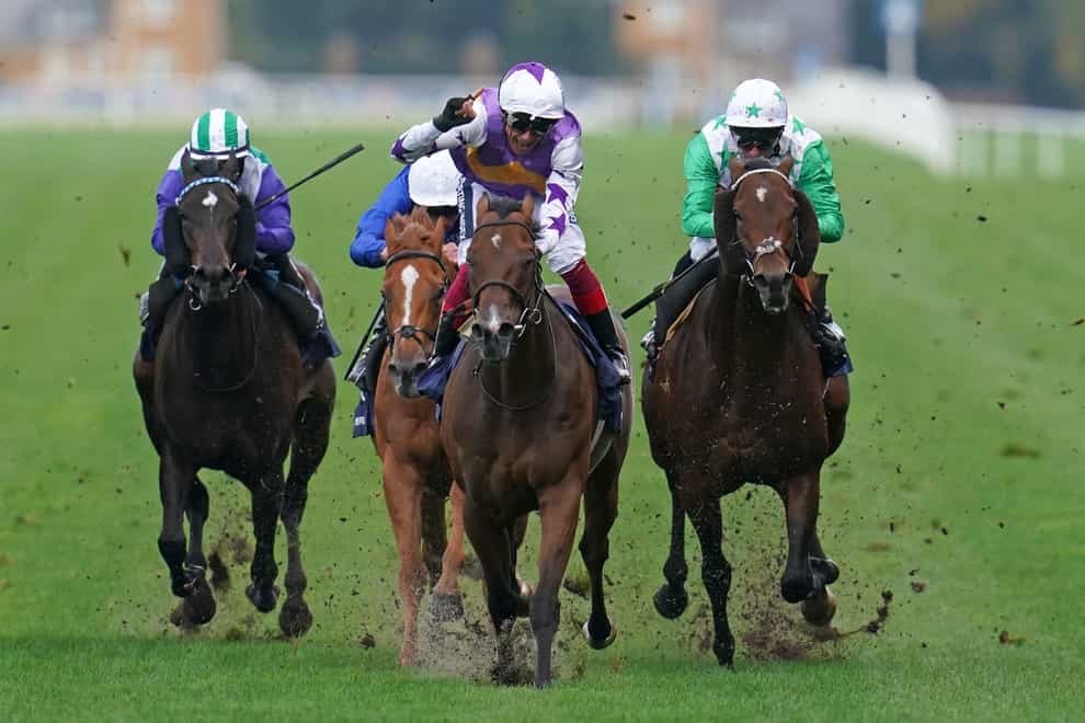 Kinross, here ridden by Frankie Dettori (second right) winning the Qipco British Champions Sprint Stakes at Ascot, goes for Breeders’ Cup glory in the FanDuel Breeders’ Cup Mile on Saturday evening (John Walton/PA)