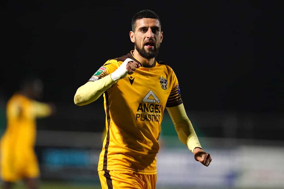 Sutton’s Omar Bugiel will serve a three-game ban after the club’s unsuccessful appeal (John Walton/PA)