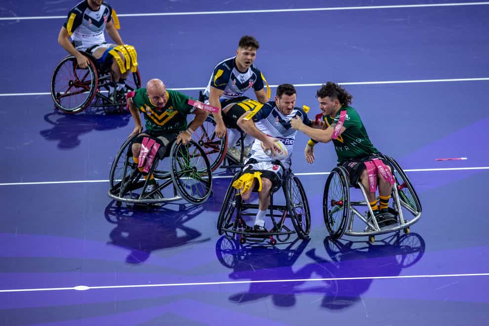 Wheelchair rugby joins the men’s and women’s tournament in the Rugby League World Cup (Steven Paston/PA)