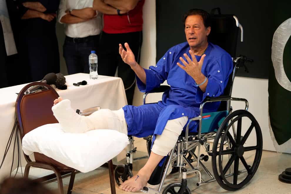 Former Pakistani prime minister Imran Khan (K.M. Chaudhry/AP)