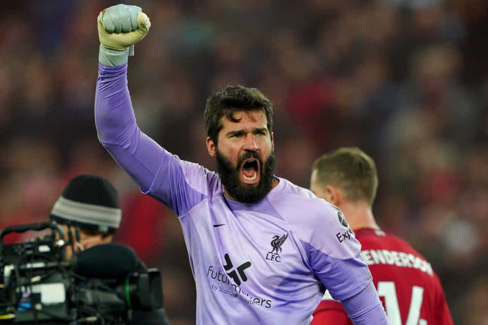 Liverpool goalkeeper Alisson Becker believes he could be in the best form of his career (Peter Byrne/PA)