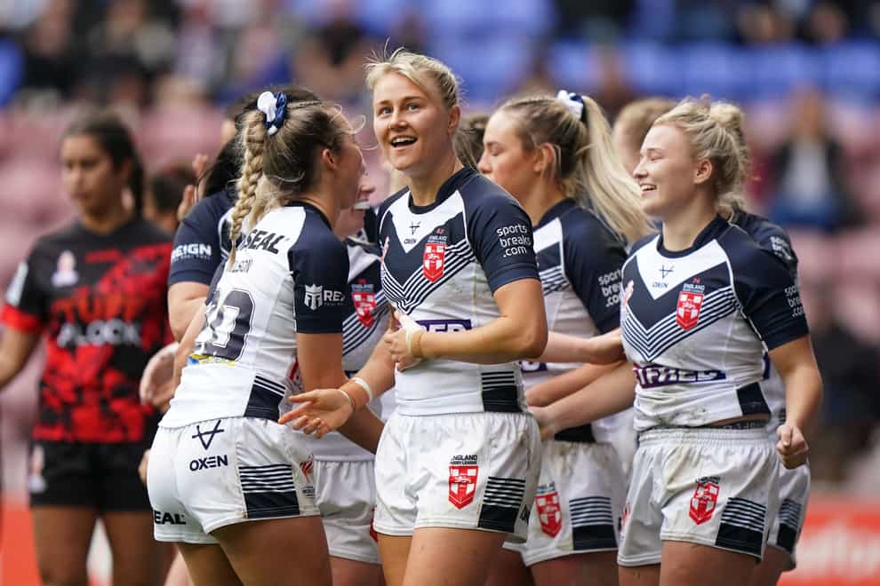 Tara-Jane Stanley (centre) starred for victorious England (Tim Goode/PA)