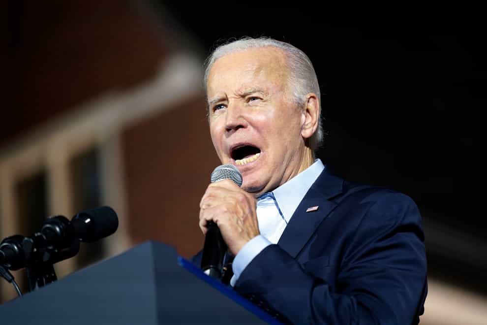 President Joe Biden is holding a Monday evening rally in Maryland, where Democrats have one of their best opportunities to reclaim a Republican-held governor’s seat (Patrick Semansky/AP)
