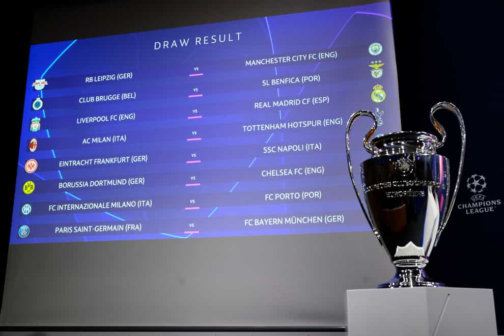 The draw for the last 16 of the Champions League took place on Monday (Laurent Gillieron/AP)
