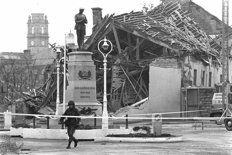 The scene after the Enniskillen bomb blast (PA)