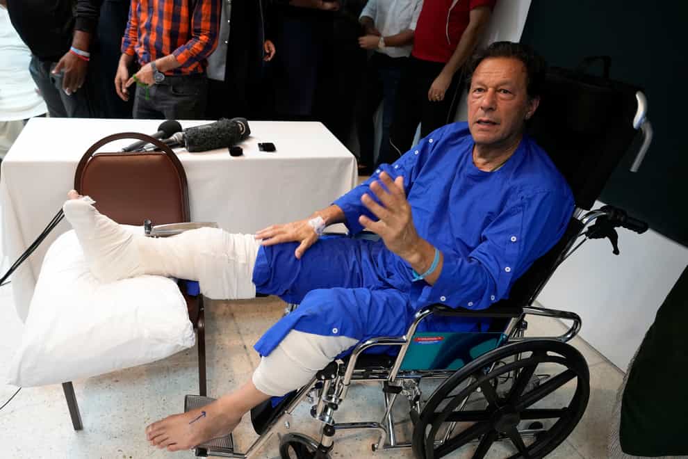 Imran Khan was shot in the leg (KM Chaudhry/PA)