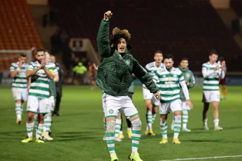 Kyogo Furuhashi’s early goal helped Celtic to another win (Steve Welsh/PA)