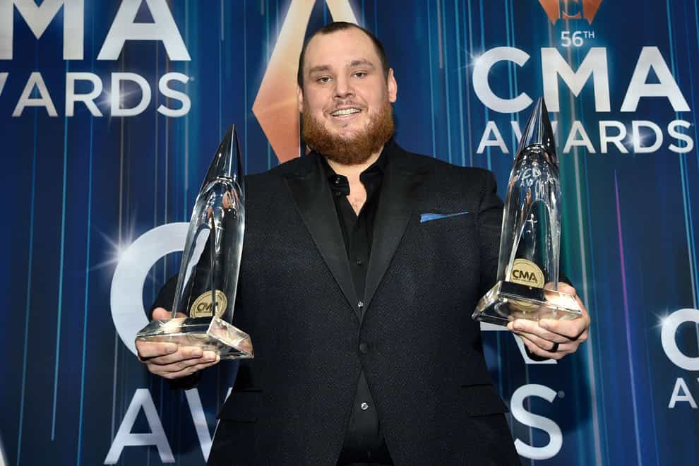 Luke Combs has been crowned entertainer of the year at the Country Music Association Awards, the second year in a row he has taken home the night’s top honour (Evan Agostini/Invision/AP)
