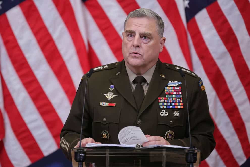Chairman of the Joint Chiefs of Staff Mark Milley said the Ukraine-Russian conflict has caused huge suffering (Olivier Matthys/AP)