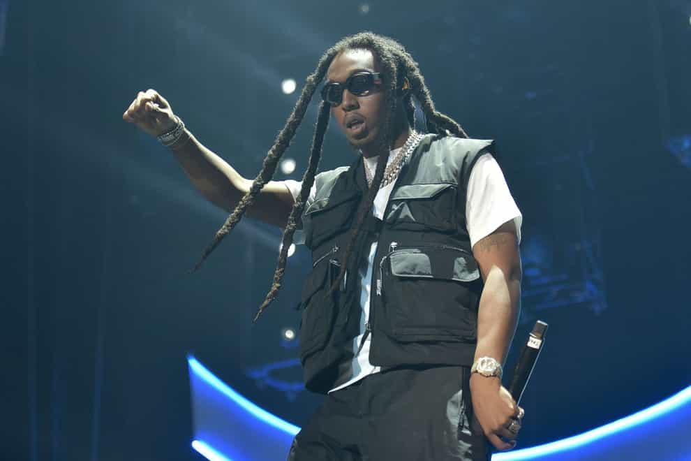 Takeoff performs during the 2019 BET Experience in Los Angeles (Richard Shotwell/Invision/AP)