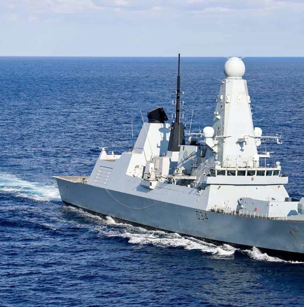 HMS Diamond in the Mediterranean sea (The Royal Navy/PA)