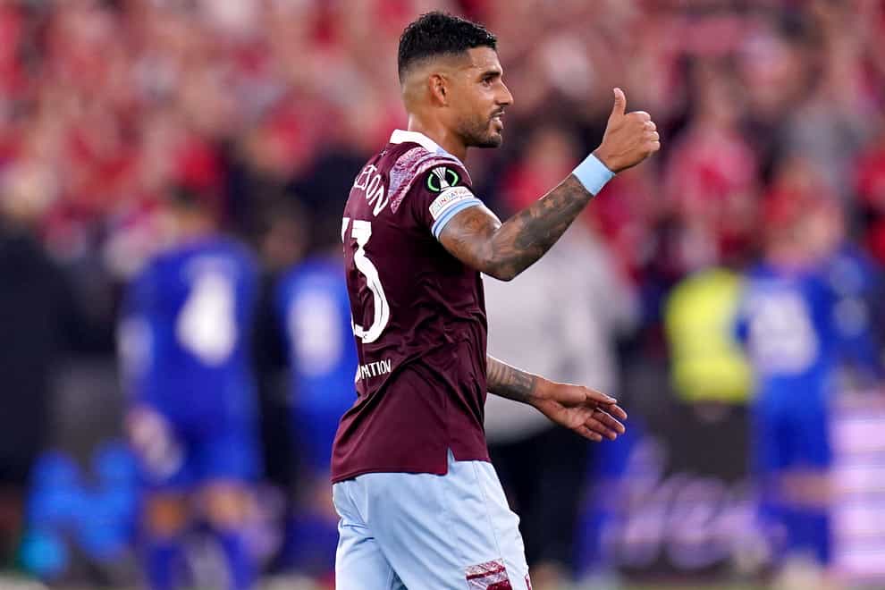 West Ham defender Emerson Palmieri is recovering from a broken nose (John Walton/PA)