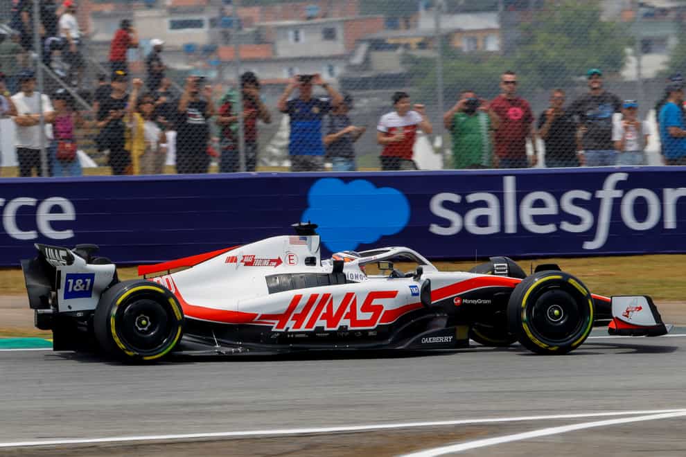 Haas driver Kevin Magnussen claimed pole at Interlagos (AP)