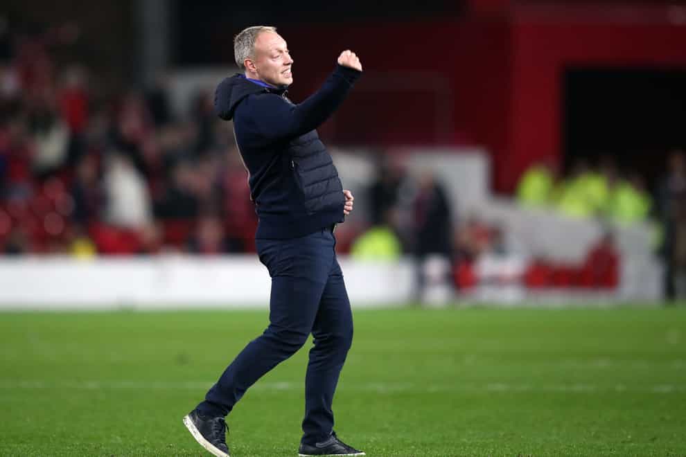 Nottingham Forest manager Steve Cooper celebrates following the Premier League match at City Ground, Nottingham. Picture date: Saturday November 12, 2022.