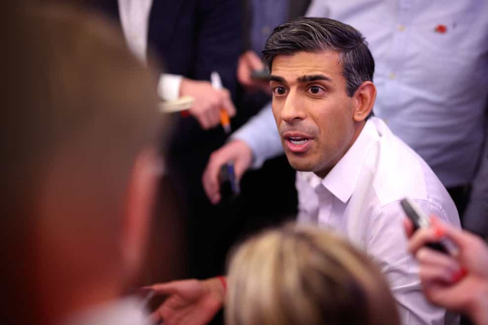 Prime Minister Rishi Sunak speaks to reporters on the way to Indonesia (Leon Neal/PA)