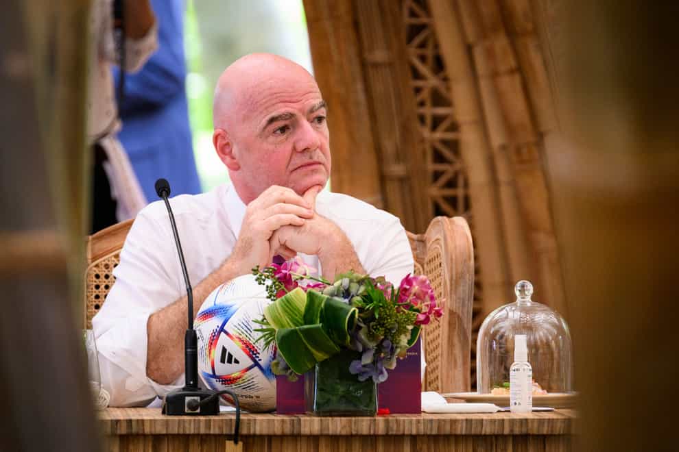 Gianni Infantino pictured at the G20 Summit in Bali (Leon Neal/AP)