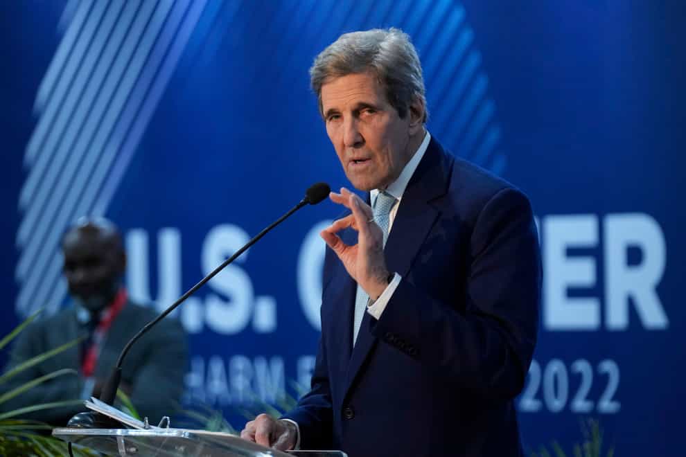 US Special Presidential Envoy for Climate John Kerry speaks at the Cop27 Climate Summit (Peter Dejong/AP/PA)