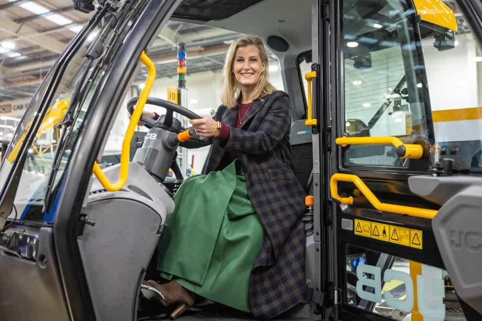 The Countess of Wessex during a visit to the JCB Cab Systems Factory in Uttoxeter, Derbyshire, where she officially opened the new £100 million factory and received a £300,000 cheque for the children’s charity NSPCC (James Speakman/PA)