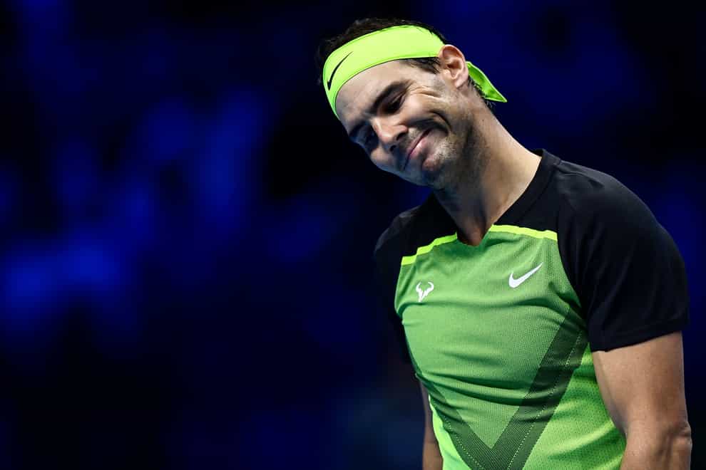 Rafael Nadal was eliminated from the ATP Finals on Tuesday (Nicolo’ Campo/AP)