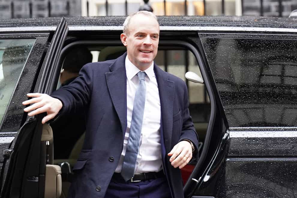 Deputy Prime Minister Dominic Raab in Downing Street on Thursday (James Manning/PA)
