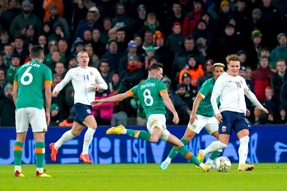 Alan Browne fired the Republic of Ireland level against Norway (Brian Lawless/PA)