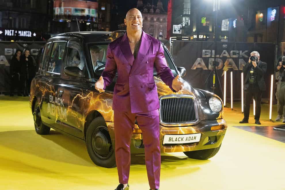 Dwayne Johnson, pictured attending the UK premiere of Black Adam in Leicester Square in October, has sent a good-luck message to Samoa ahead of the World Cup final (PA Images/Suzan Moore)