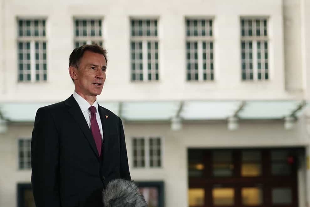 Chancellor of the Exchequer Jeremy Hunt gives a television interview the morning after his autumn statement, outside the BBC studios on Friday November 18, 2022 (Aaron Chown/PA)