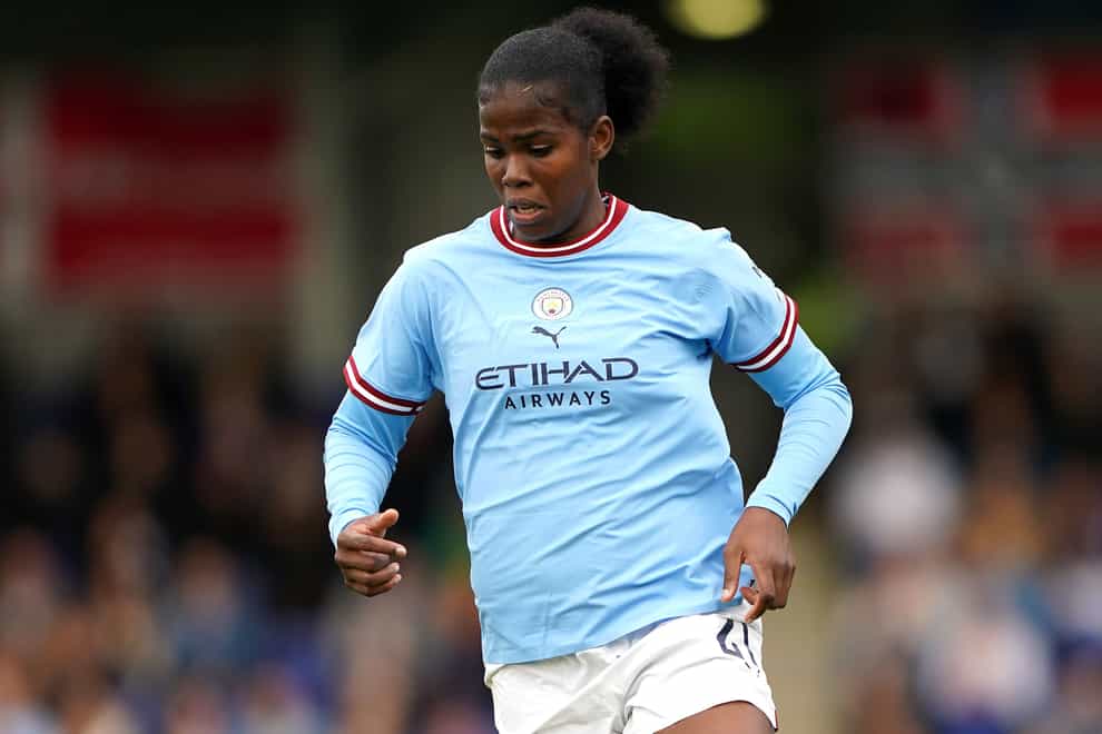 Khadija Shaw scored the winner for Manchester City as they beat Everton… (Tim Goode/PA)