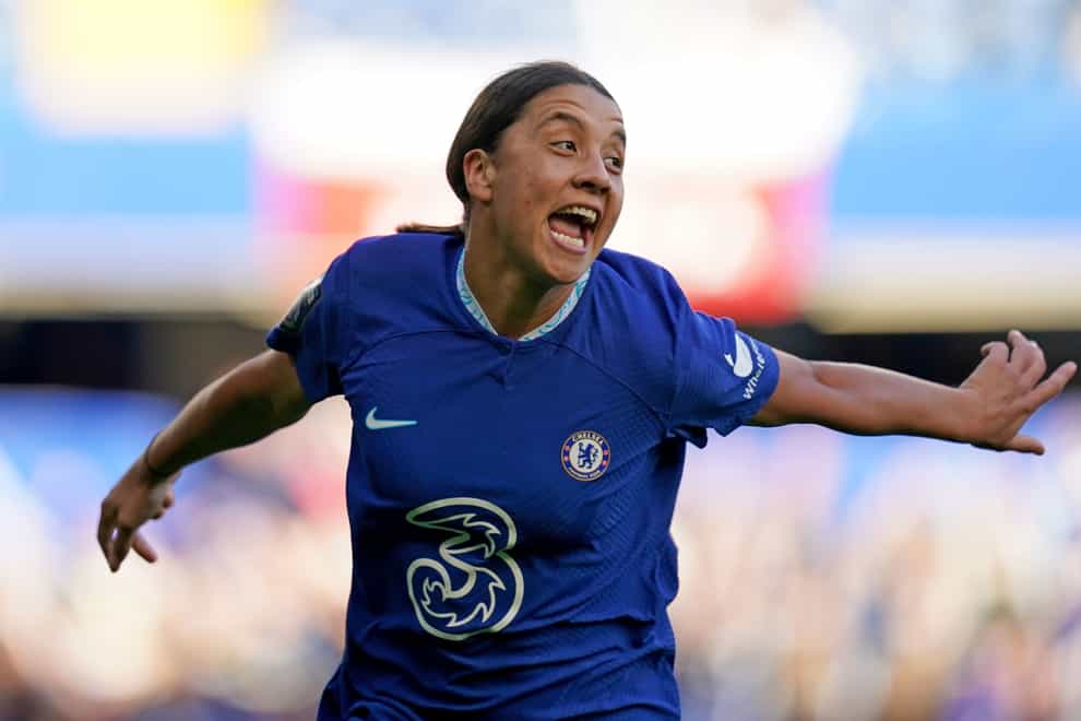 Sam Kerr scored the opening goal in Chelsea’s victory over Spurs at Stamford Bridge (John Walton/PA)