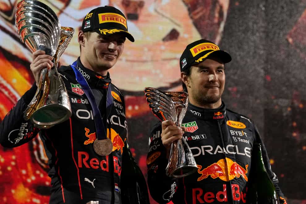 Max Verstappen and Sergio Perez finished first and third in Abu Dhabi (Hussein Malla/AP)