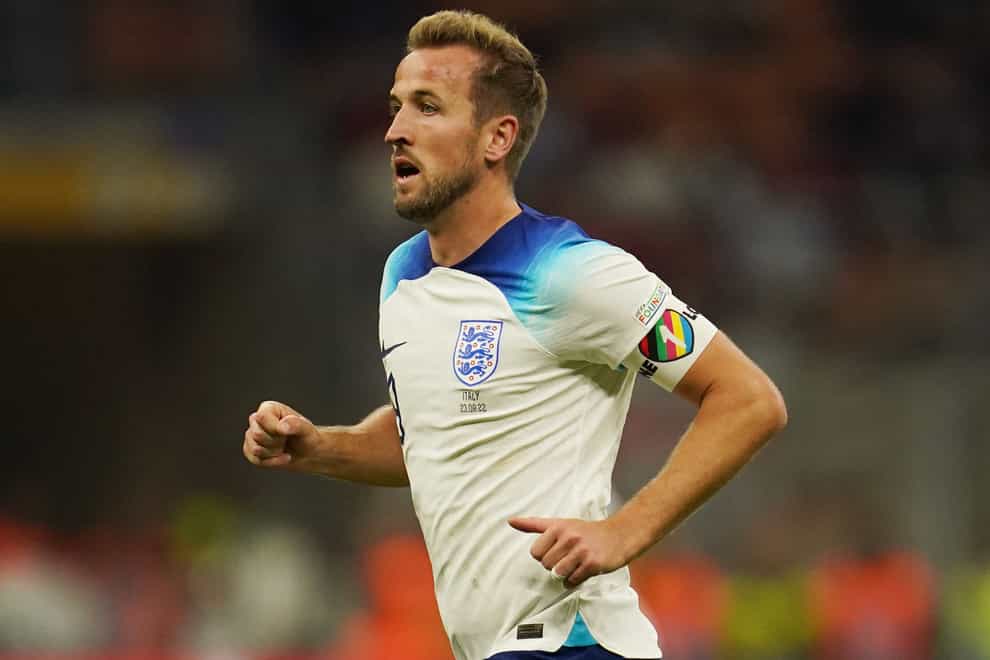 Harry Kane could be booked for wearing the armband (Nick Potts/PA)