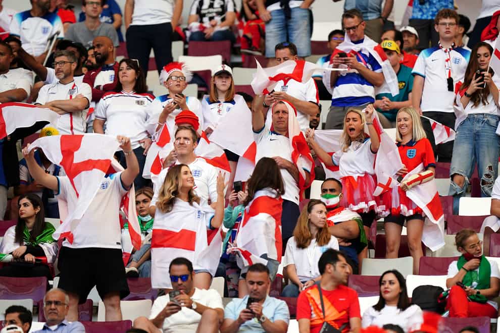 England fans in the stands ahead of the match (Mike Egerton/PA)