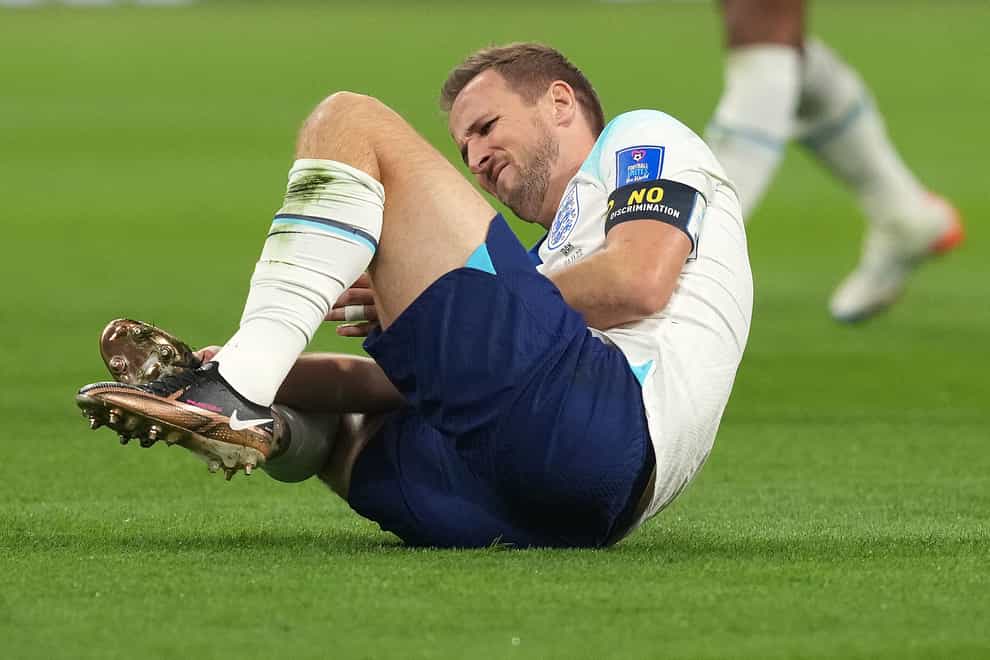 Former England defender Gary Neville is worried the effect Harry Kane’s ankle injury could have on the team (Martin Rickett/PA)