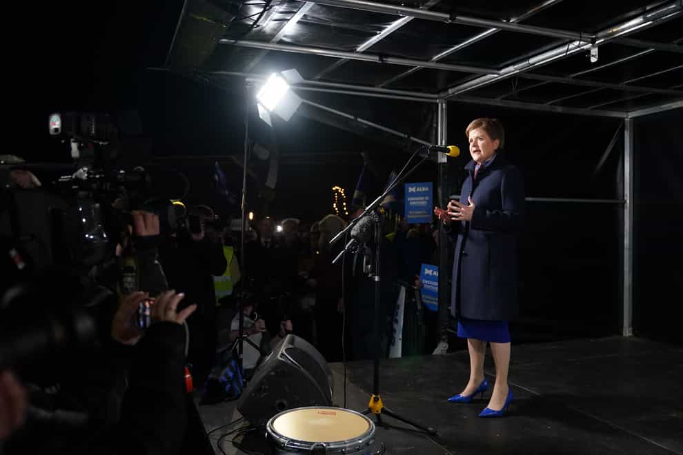 The First Minister addressed a rally of independence supporters on Wednesday (Jane Barlow/PA)