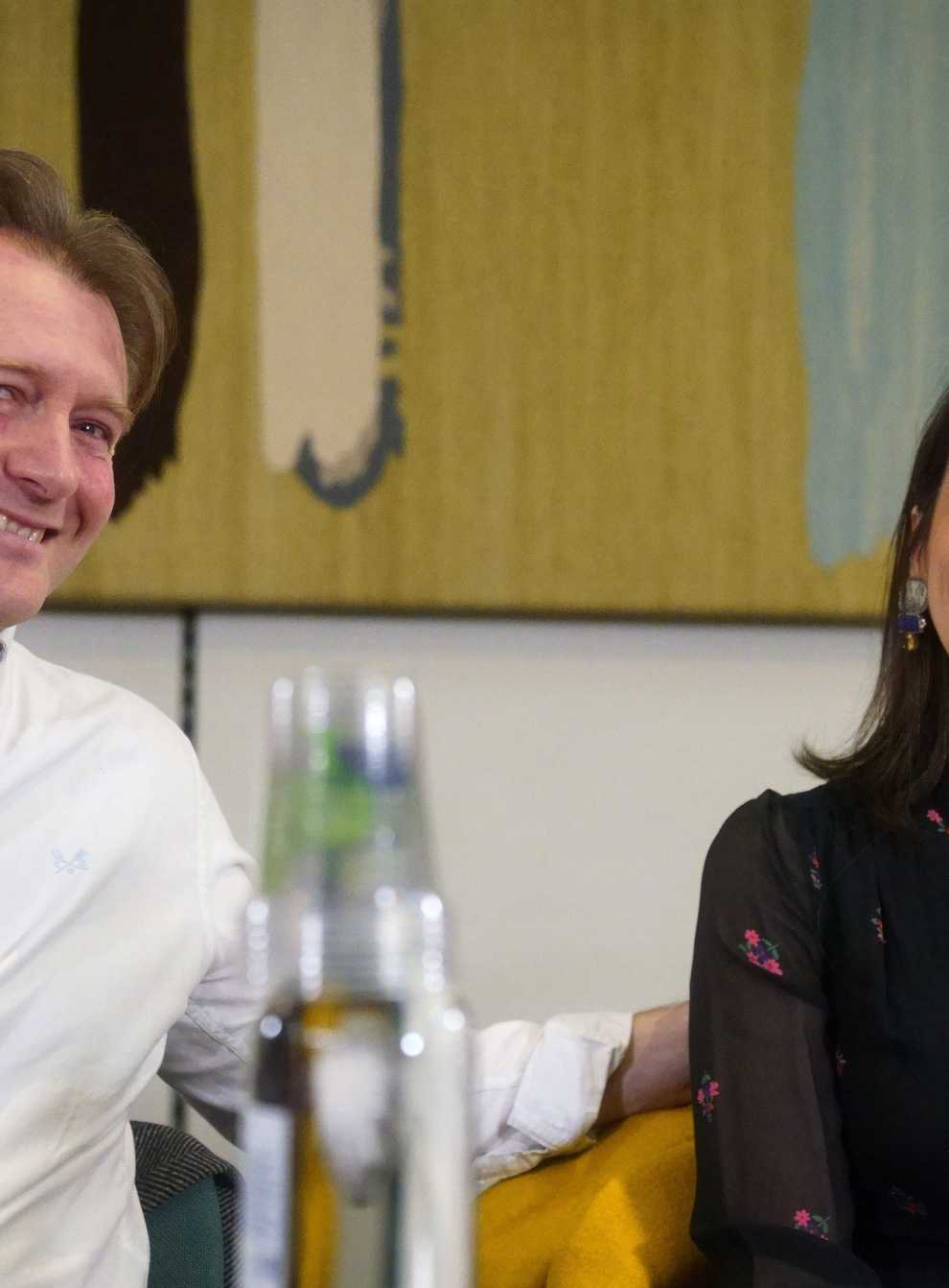 Nazanin Zaghari-Ratcliffe and Richard Ratcliffe during a press conference hosted by their local MP Tulip Siddiq, in the Macmillan Room, Portcullis House, London, following her release from detention in Iran last week. Picture date: Monday March 21, 2022.