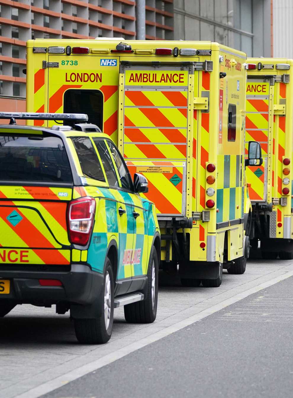 Ambulances outside the Royal London Hospital in Whitechapel, east London (Jonathan Brady/PA)