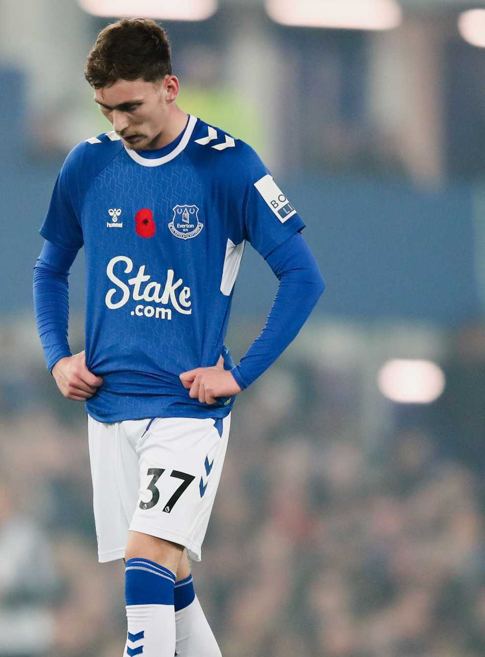 Everton’s James Garner is out for two months with a back injury (Isaac Parkin/PA)