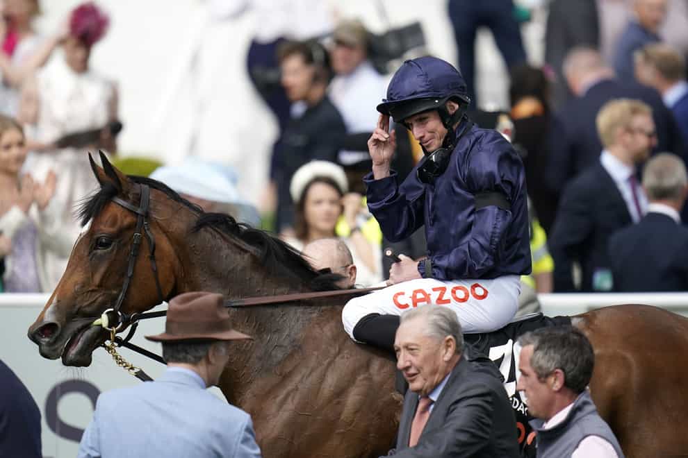 Ryan Moore and Tuesday after winning the Oaks at Epsom (Andrew Matthews/PA)