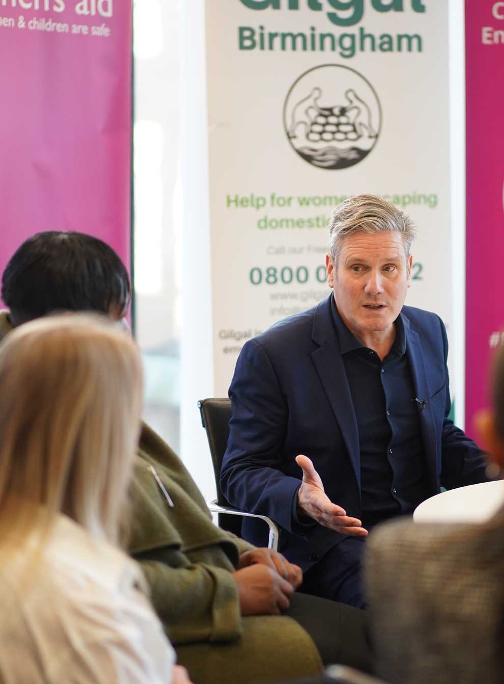 Labour leader Sir Keir Starmer during a visit to Birmingham, meeting advocates for the Women’s Aid Federation (Stefan Rousseau/PA)
