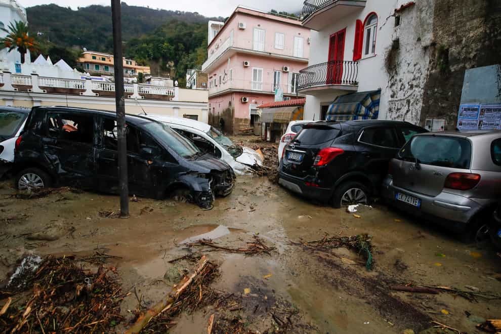 A number of children are among the missing after heavy rain triggered a landslide on the Italian island of Ischia (Salvatore Laporta/AP)