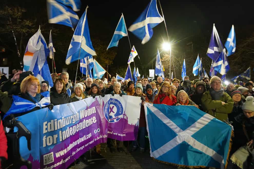 The poll looked at attitudes to Scottish independence (Jane Barlow/PA)