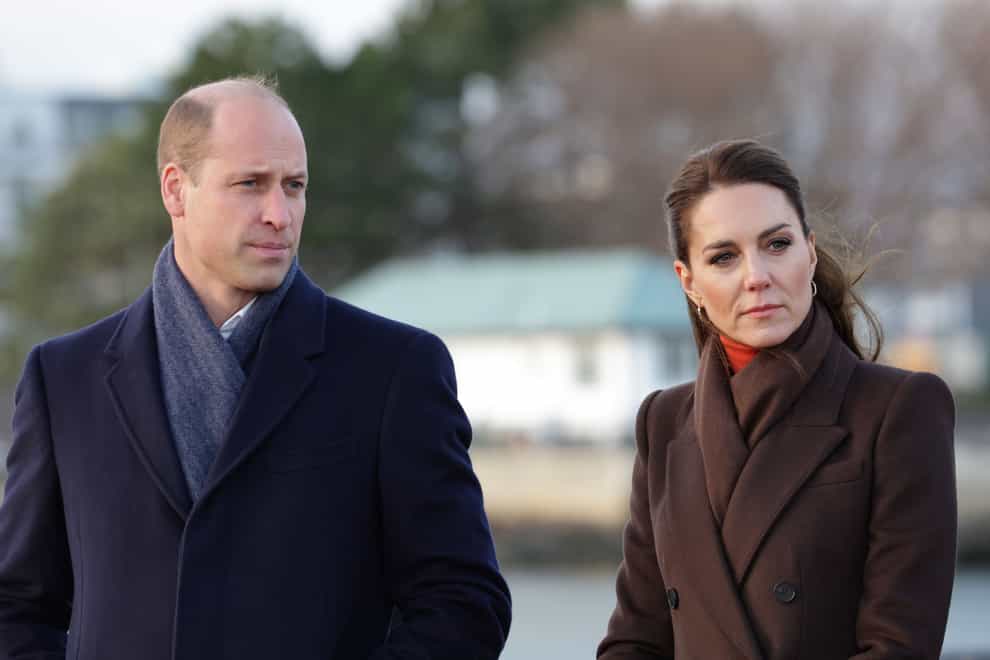 William and Kate shiver in cold weather at threatened Boston waterfront (Chris Jackson/PA)