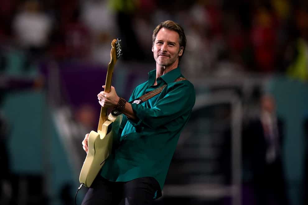 Chesney Hawkes, singer during the half time entertainment during the FIFA World Cup Group B match at the Ahmad Bin Ali Stadium, Al Rayyan, Qatar. Picture date: Tuesday November 29, 2022 (Adam Davy/PA)
