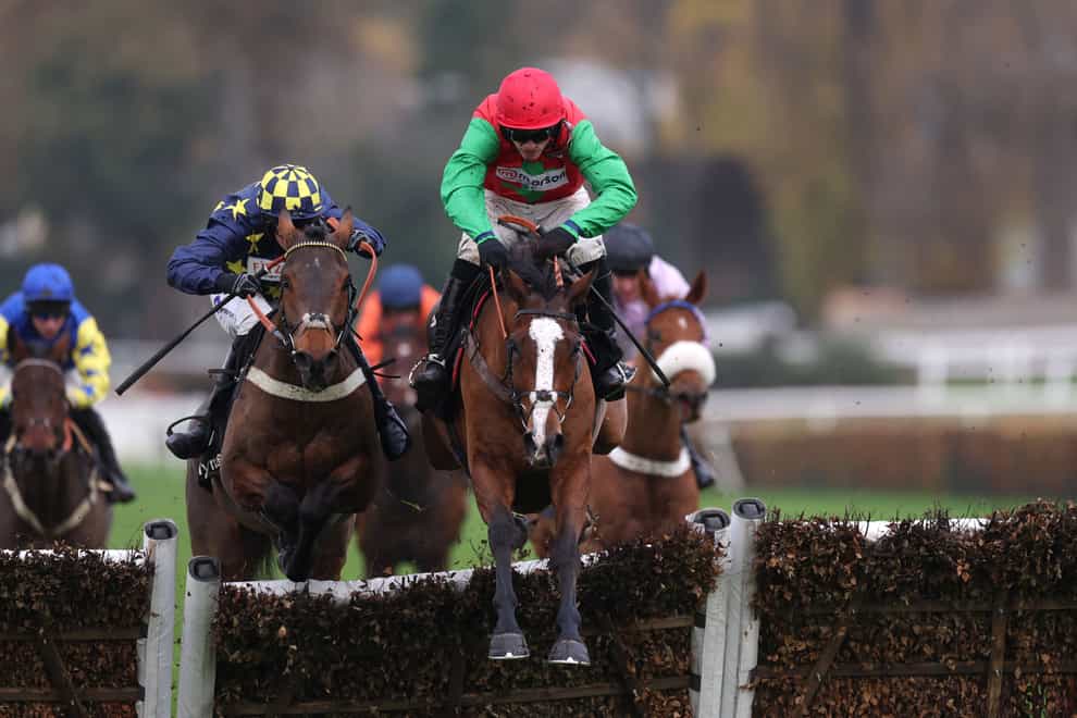 Henri The Second and Harry Cobden on their way to winning at Sandown (Steven Paston/PA)