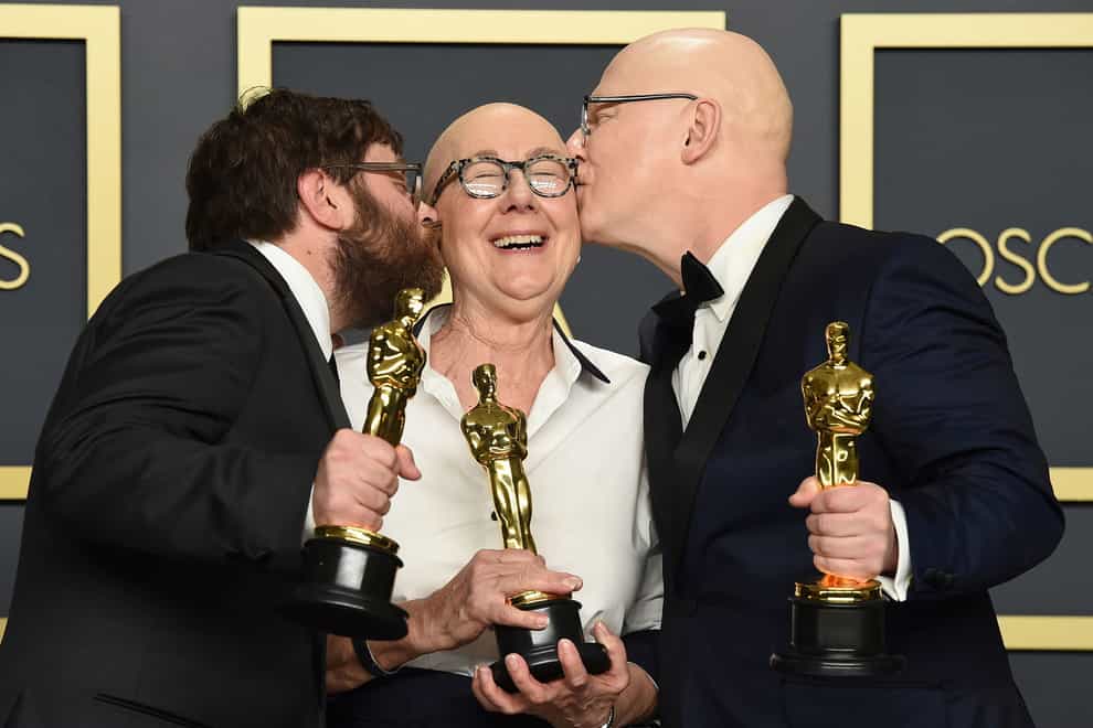 Jeff Reichert, Julia Reichert and Steven Bognar,won the Academy Award for best documentary feature for American Factory (Jordan Strauss/Invision/AP/PA)