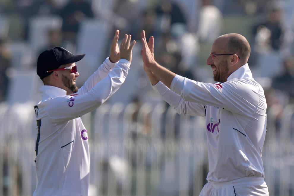 England made inroads into the Pakistan batting line-up, taking three wickets as the hosts reached 298 at lunch (Anjum Naveed/AP)