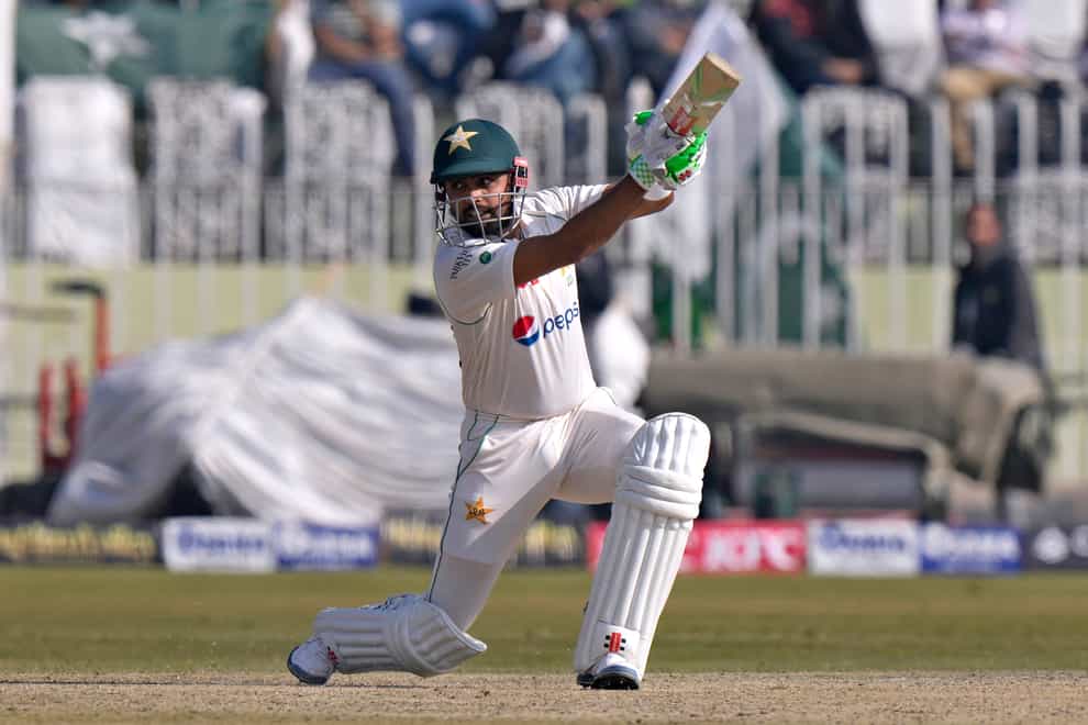 Babar Azam scored a masterful century and guided Pakistan to 411 for three at tea (Anjum Naveed/AP)
