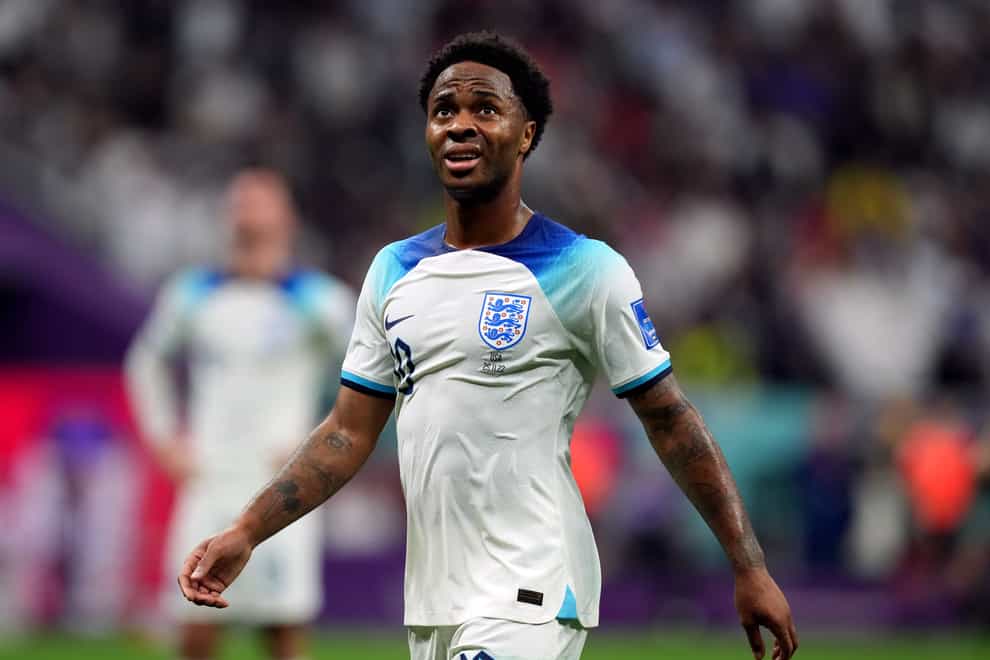 England’s Raheem Sterling during the FIFA World Cup Group B match at the Al Bayt Stadium, Al Khor. Picture date: Friday November 25, 2022.