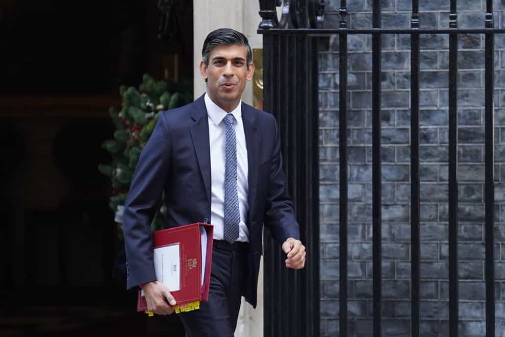 Prime Minister Rishi Sunak departs 10 Downing Street (James Manning/PA)